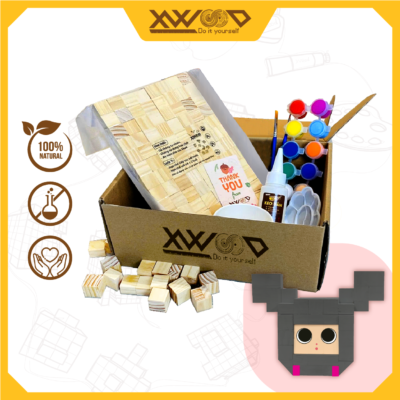 Bộ lắp ghép viên gỗ sáng tạo Baby Three Kurumi