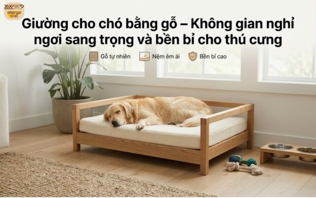 giường cho chó bằng gỗ