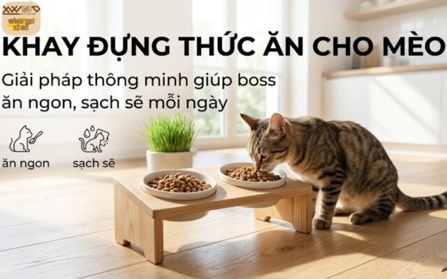 khay đựng thức ăn cho mèo