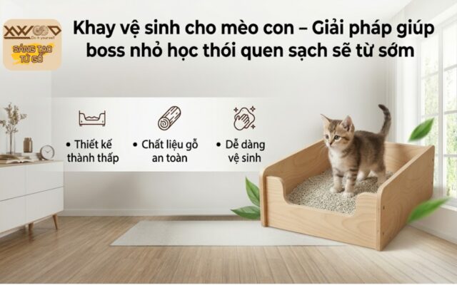 khay vệ sinh cho mèo con